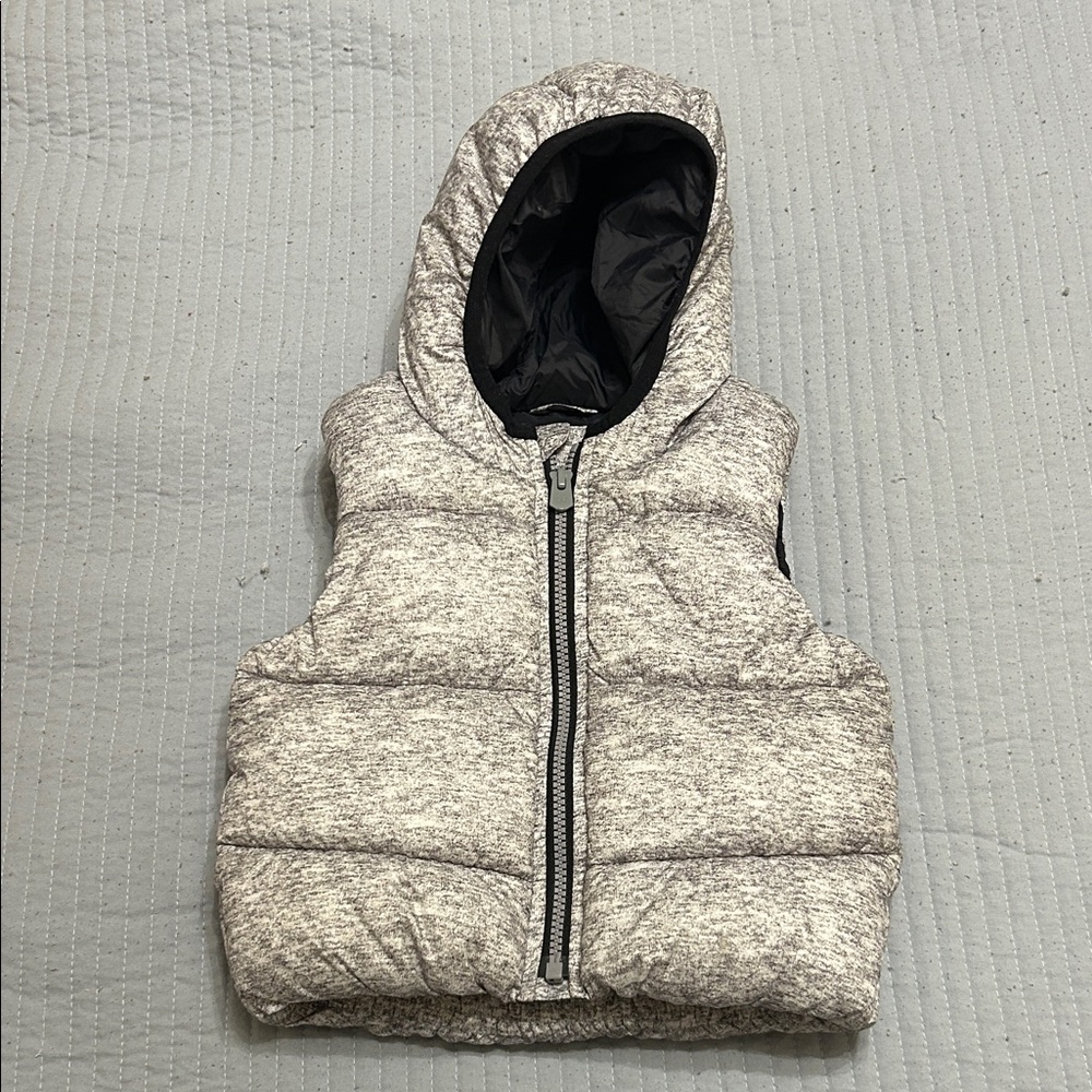 Baby GAP gray Hooded Puffer Vest